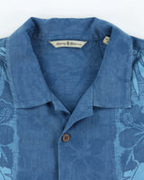 Vintage Tommy Bahama Striped Floral Patterned Hawaiian Shirt - M