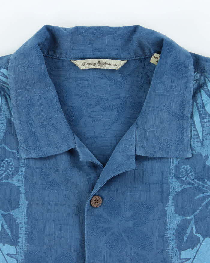 Vintage Tommy Bahama Striped Floral Patterned Hawaiian Shirt - M
