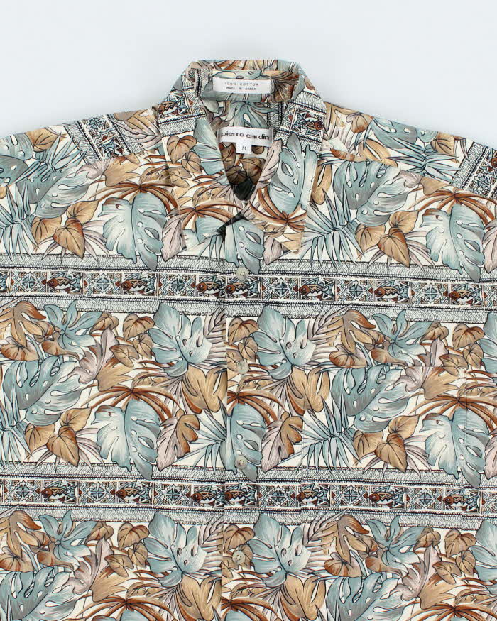 Vintage 2000's Pierre Cardin All Over Print Patterned Short Sleeve Shirt - M