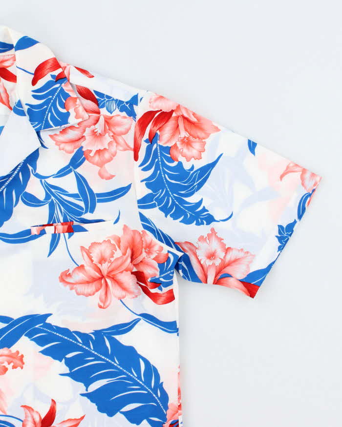 Vintage 90's Hilo Hatties Lightweight Floral Print Hawaiian Shirt - M