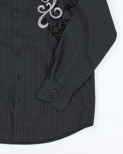 Vintage Y2K Bruno New York Embroidered Long Sleeve Striped Shirt - L