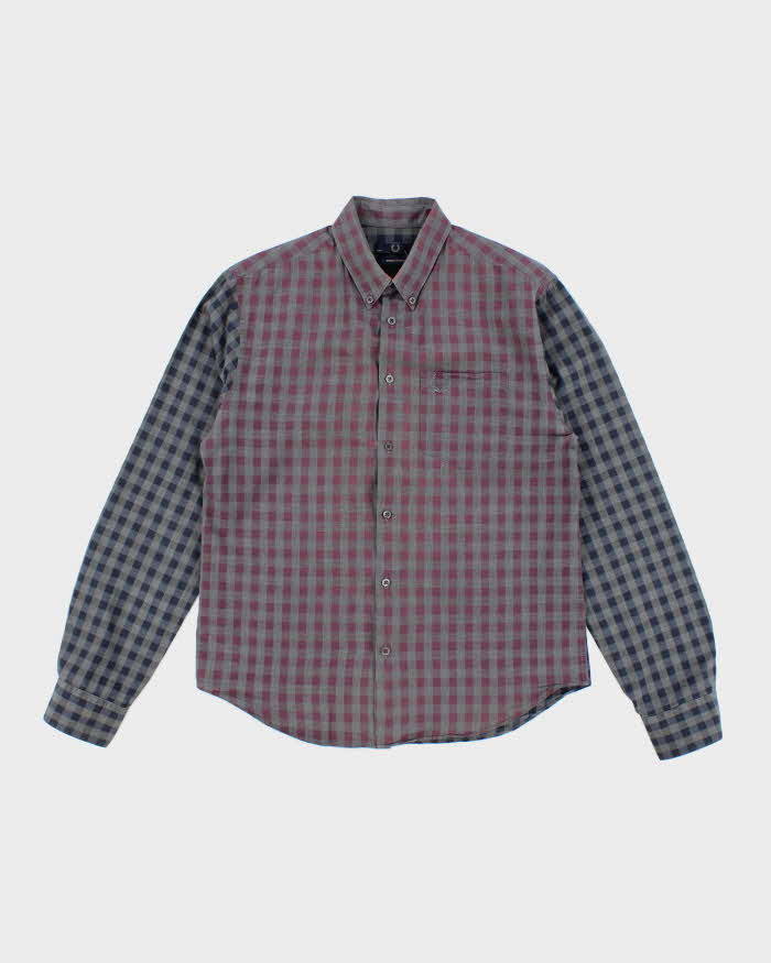 Vintage 2000's Fred Perry Two Tone Checked Flannel Shirt - M