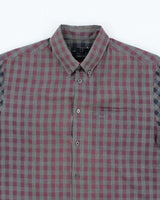 Vintage 2000's Fred Perry Two Tone Checked Flannel Shirt - M