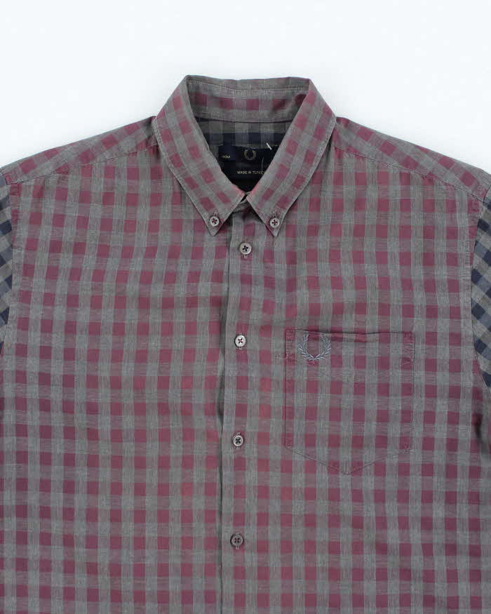 Vintage 2000's Fred Perry Two Tone Checked Flannel Shirt - M