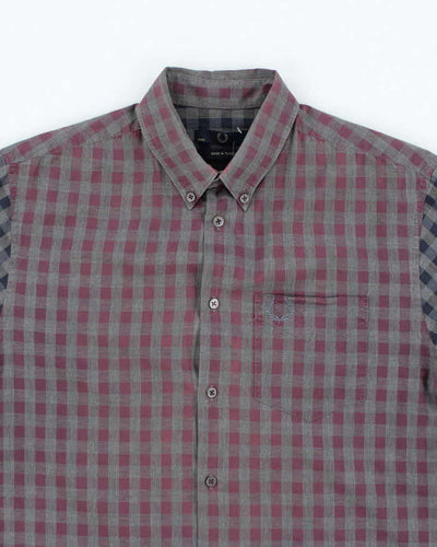 Vintage 2000's Fred Perry Two Tone Checked Flannel Shirt - M