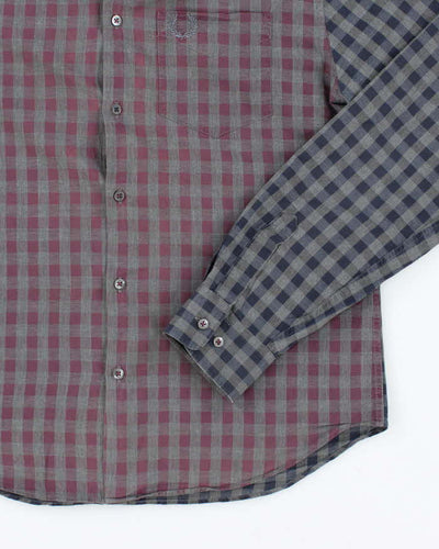 Vintage 2000's Fred Perry Two Tone Checked Flannel Shirt - M