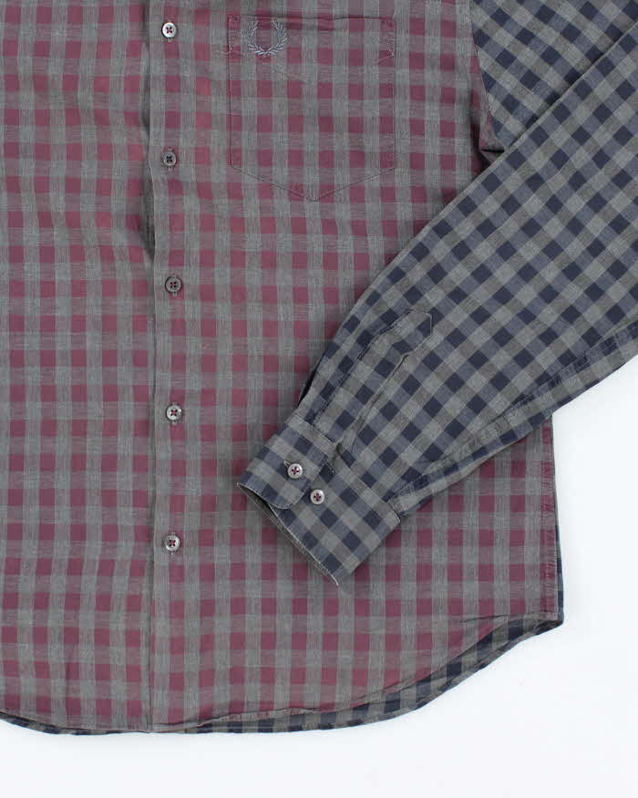 Vintage 2000's Fred Perry Two Tone Checked Flannel Shirt - M