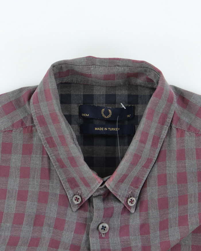 Vintage 2000's Fred Perry Two Tone Checked Flannel Shirt - M
