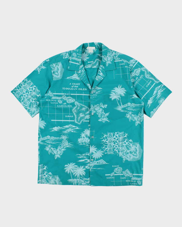 Vintage 80's Floral Print Lightweight Hawaiian Shirt - XL