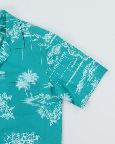 Vintage 80's Floral Print Lightweight Hawaiian Shirt - XL