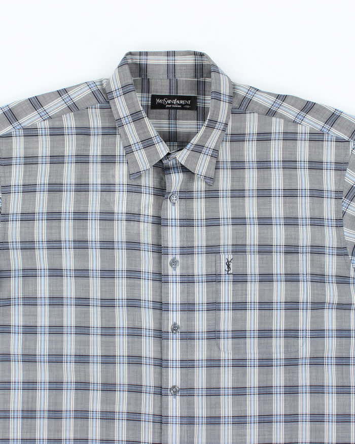 Vintage Yves Saint Laurent Short Sleeve Check Shirt - XL