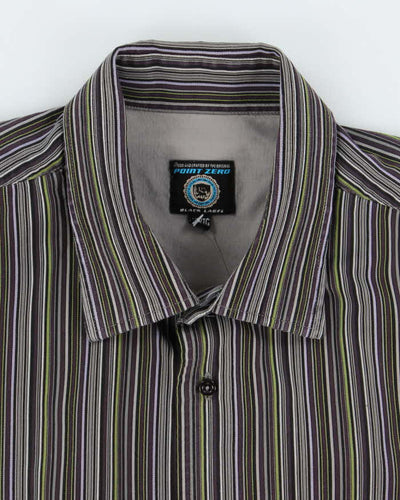 Vintage Y2k 00s Point Zero Stripe Long Sleeve Shirt - XL
