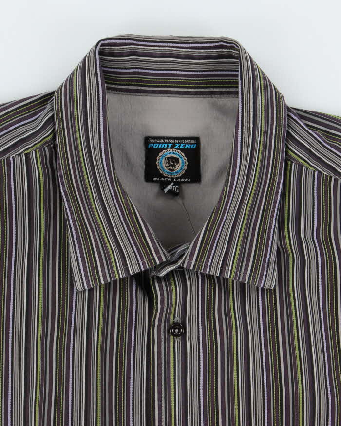 Vintage Y2k 00s Point Zero Stripe Long Sleeve Shirt - XL