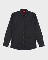 Vintage 2000's Hugo Boss Patterned Black Long Sleeve Shirt - M