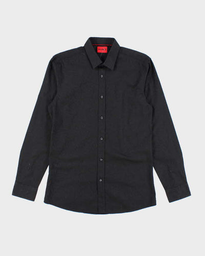 Vintage 2000's Hugo Boss Patterned Black Long Sleeve Shirt - M