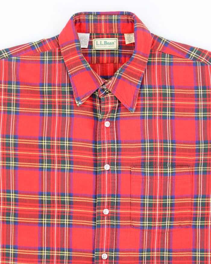 Vintage L.L. Bean Red Tartan Oversized Flannel Shirt - XL