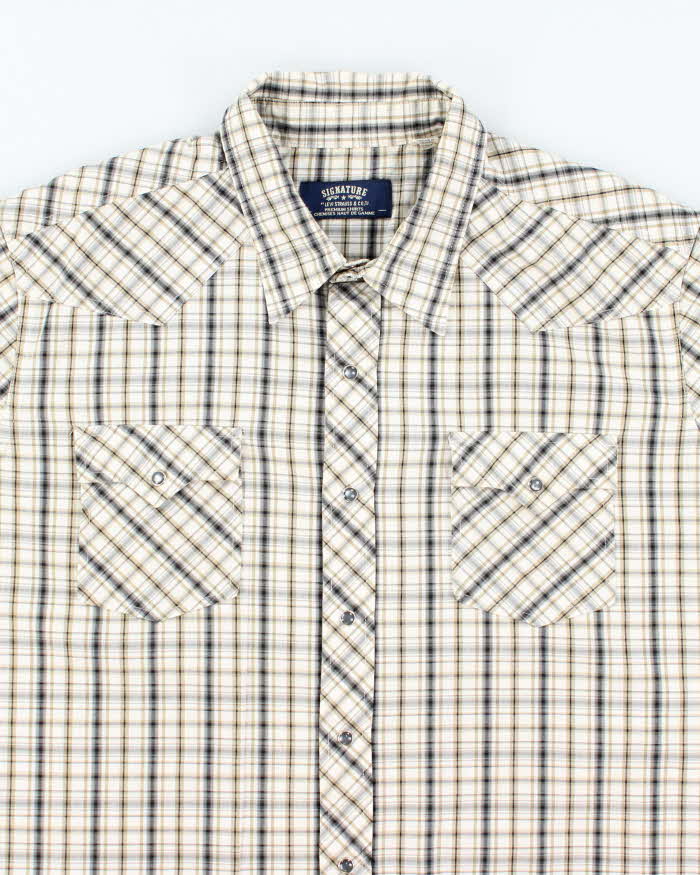 Vintage Levi's Signature Snap Button Short Sleeve Western Shirt - XL