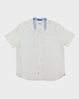 Vintage Tommy Bahama Oversized Checked White Hawaiian Shirt - XL