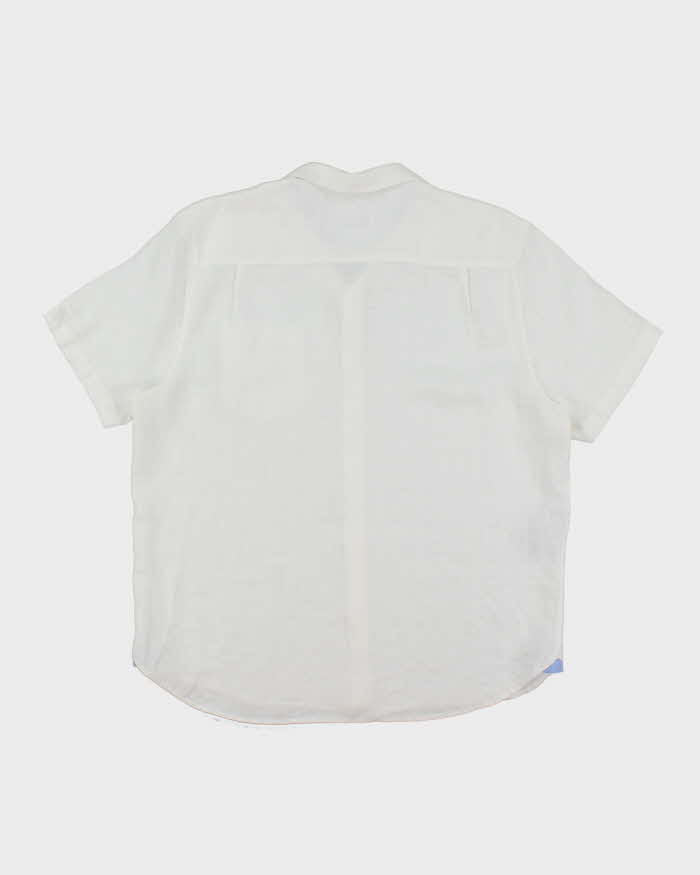 Vintage Tommy Bahama Oversized Checked White Hawaiian Shirt - XL