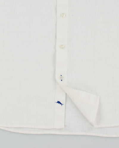 Vintage Tommy Bahama Oversized Checked White Hawaiian Shirt - XL