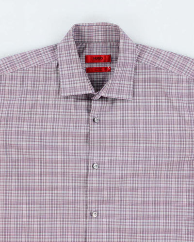 Vintage 2000's Hugo Boss Slim Fit Checked Long Sleeve Shirt - M