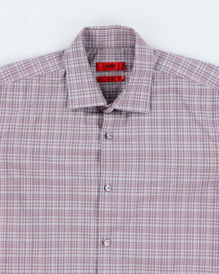 Vintage 2000's Hugo Boss Slim Fit Checked Long Sleeve Shirt - M