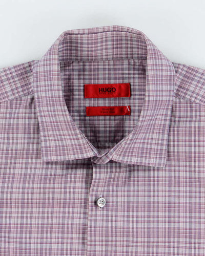 Vintage 2000's Hugo Boss Slim Fit Checked Long Sleeve Shirt - M
