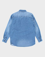 Vintage 90's Lee Medium Wash Long Sleeve Denim Shirt - L