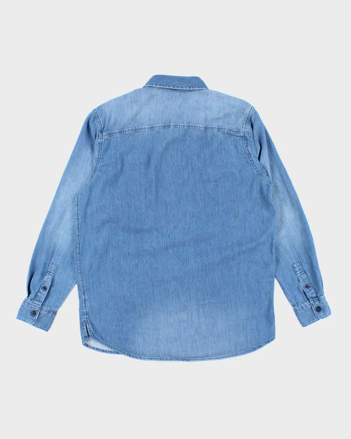 Vintage 90's Lee Medium Wash Long Sleeve Denim Shirt - L