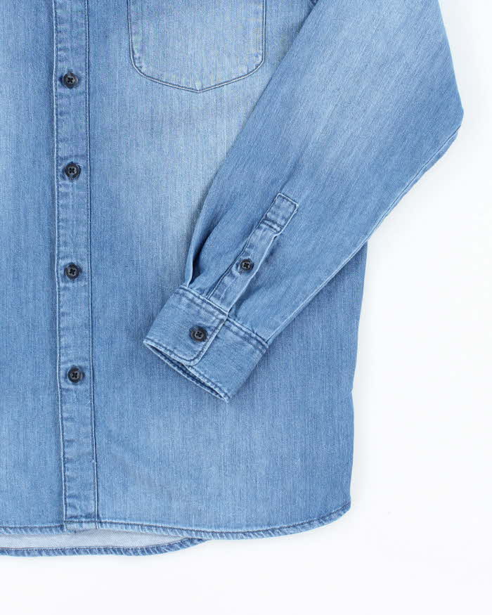 Vintage 90's Lee Medium Wash Long Sleeve Denim Shirt - L