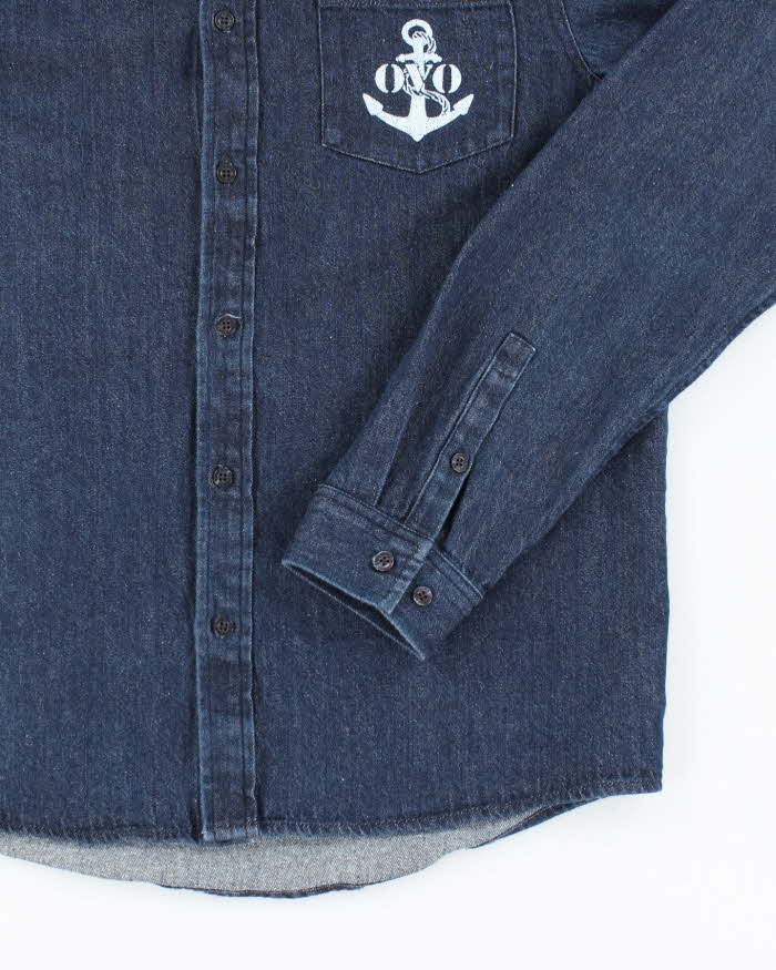 Octobers Very Own Raw Dark Wash Long Sleeve Denim Shirt - M