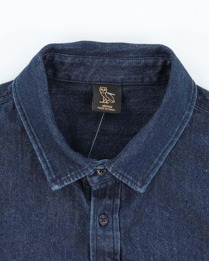 Octobers Very Own Raw Dark Wash Long Sleeve Denim Shirt - M