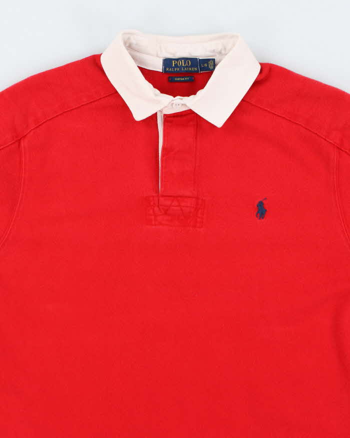 Men's Polo by Ralph Lauren Red Collared Shirt - L