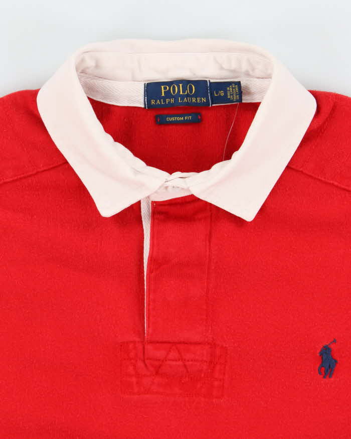 Men's Polo by Ralph Lauren Red Collared Shirt - L