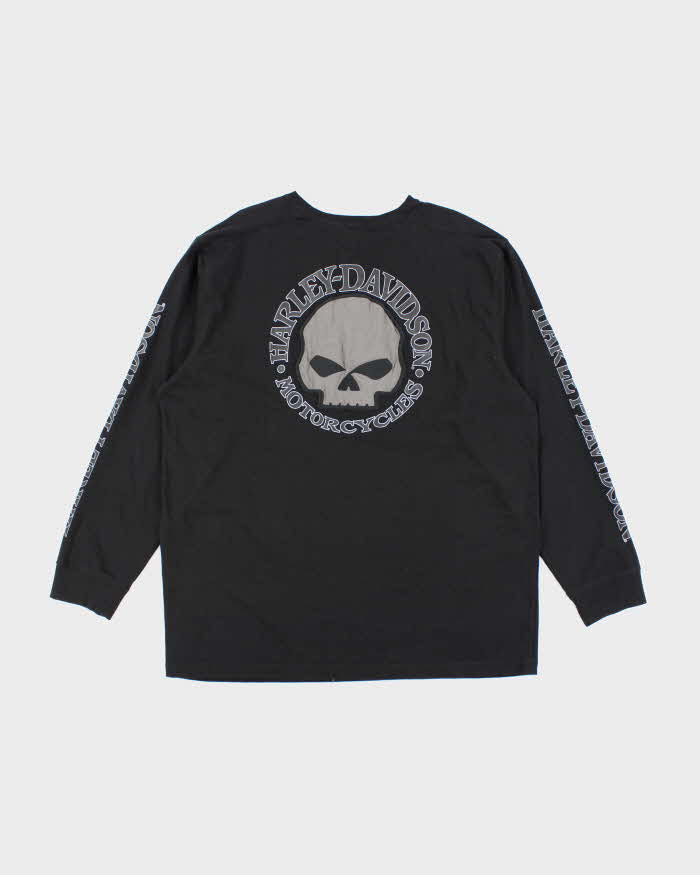 Men's Harley Davidson Long Sleeve Black Cotton Shirt - XXL