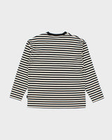 Men's "What It Isnt" Long Sleeve Black and White Striped Cotton Shirt - M
