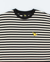 Men's "What It Isnt" Long Sleeve Black and White Striped Cotton Shirt - M