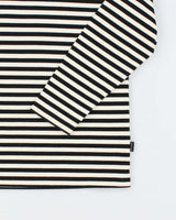 Men's "What It Isnt" Long Sleeve Black and White Striped Cotton Shirt - M