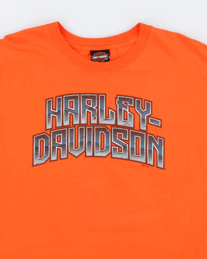 Men's Harley Davidson Orange Long Sleeve Shirt - L