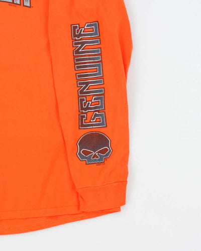 Men's Harley Davidson Orange Long Sleeve Shirt - L