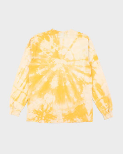 Men's Butler Demon Print Yellow Tie Dye Long Sleeve T-Shirt - M