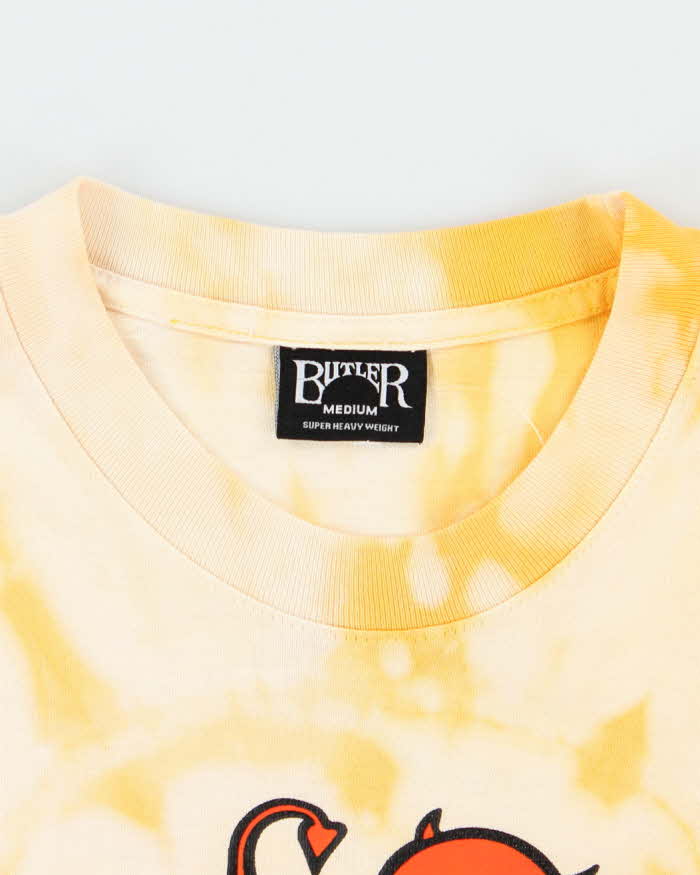 Men's Butler Demon Print Yellow Tie Dye Long Sleeve T-Shirt - M