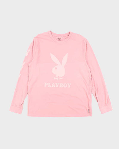 Men's Playboy Pink Long Sleeve T-Shirt - L