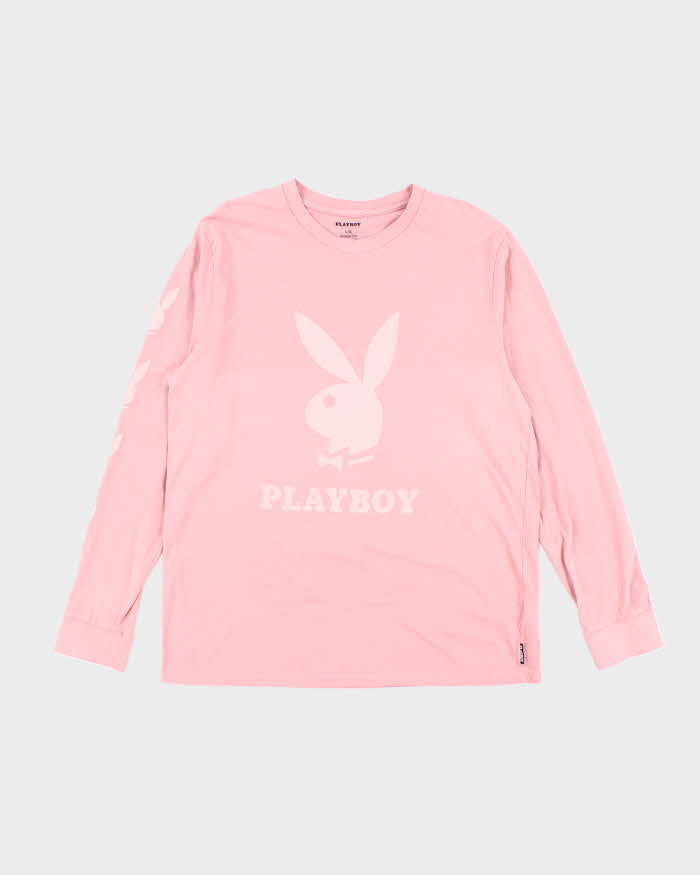 Men's Playboy Pink Long Sleeve T-Shirt - L