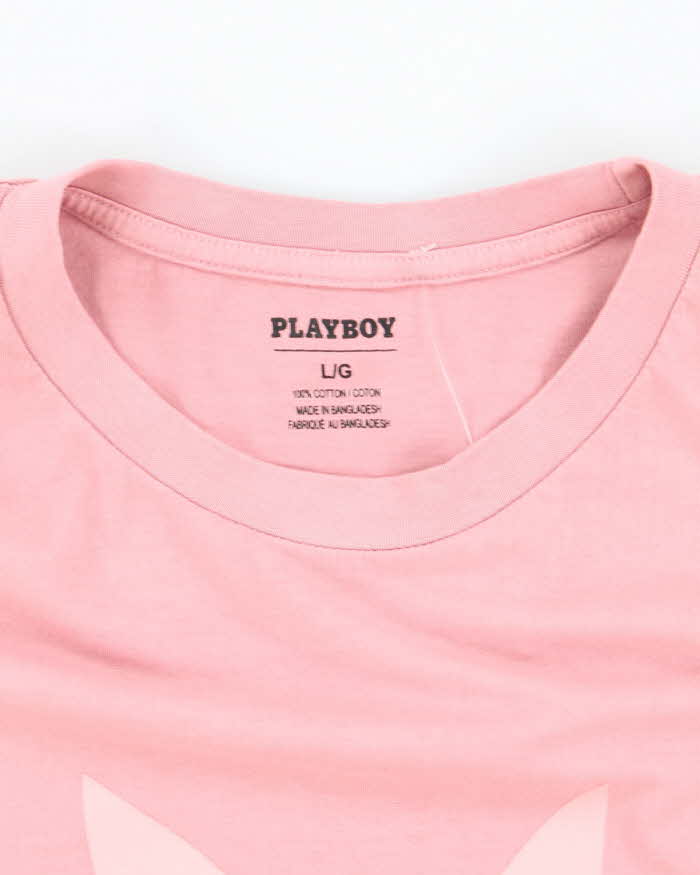 Men's Playboy Pink Long Sleeve T-Shirt - L