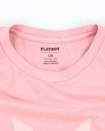 Men's Playboy Pink Long Sleeve T-Shirt - L