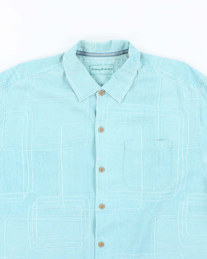 Men's Tommy Bahama Turquoise Hawaiian Shirt - XL