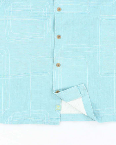 Men's Tommy Bahama Turquoise Hawaiian Shirt - XL