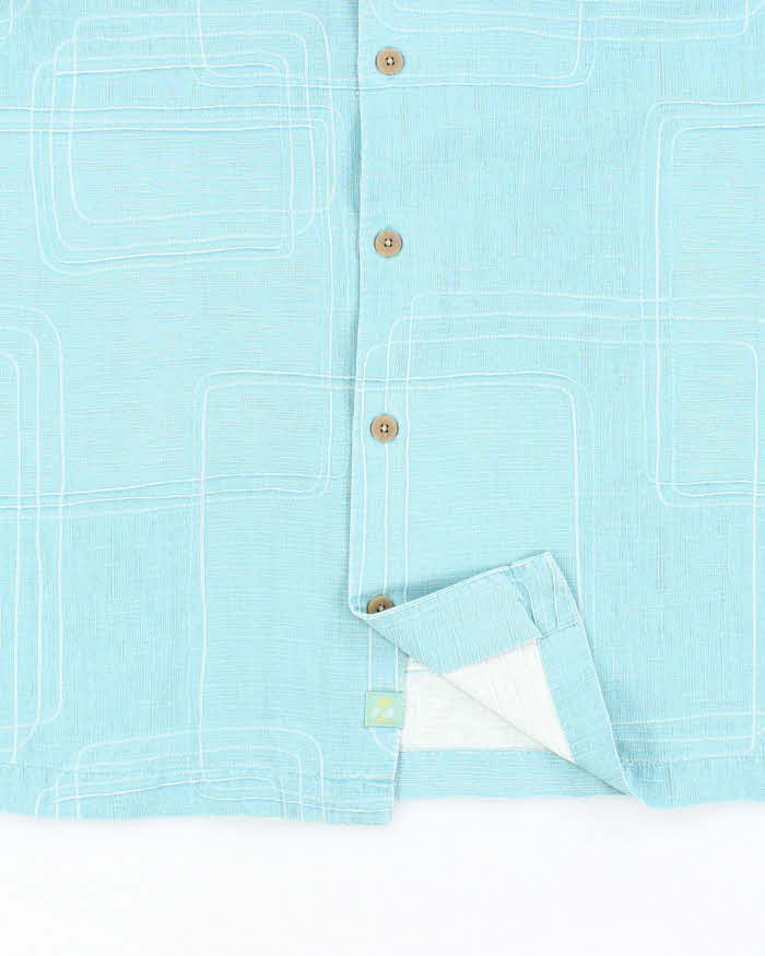 Men's Tommy Bahama Turquoise Hawaiian Shirt - XL