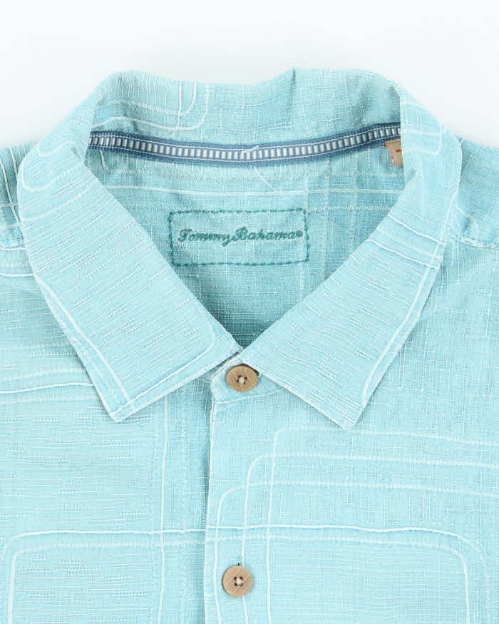Men's Tommy Bahama Turquoise Hawaiian Shirt - XL